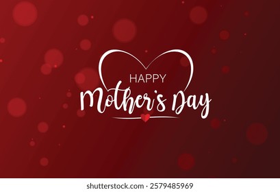 A striking red backdrop adorned with a lovely design conveys warm wishes for Mother's Day