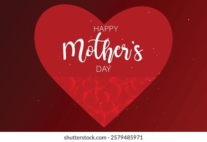 A striking red backdrop adorned with a lovely design conveys warm wishes for Mother's Day