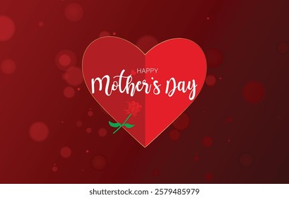 A striking red backdrop adorned with a lovely design conveys warm wishes for Mother's Day