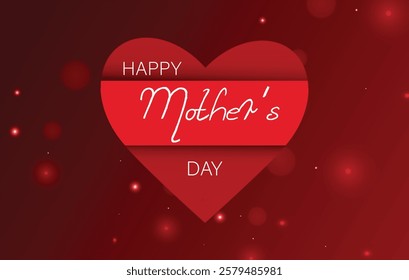 A striking red backdrop adorned with a lovely design conveys warm wishes for Mother's Day