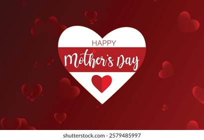 A striking red backdrop adorned with a lovely design conveys warm wishes for Mother's Day