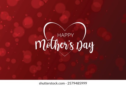 A striking red backdrop adorned with a lovely design conveys warm wishes for Mother's Day