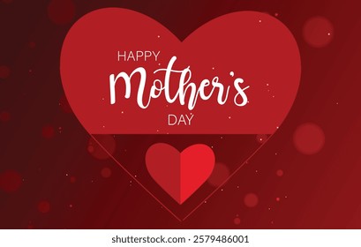 A striking red backdrop adorned with a lovely design conveys warm wishes for Mother's Day