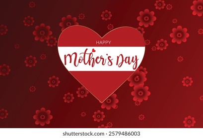 A striking red backdrop adorned with a lovely design conveys warm wishes for Mother's Day