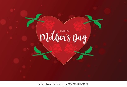 A striking red backdrop adorned with a lovely design conveys warm wishes for Mother's Day