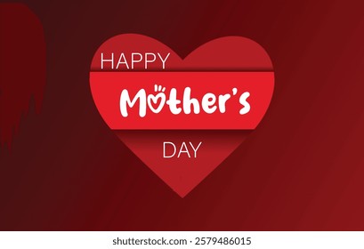 A striking red backdrop adorned with a lovely design conveys warm wishes for Mother's Day