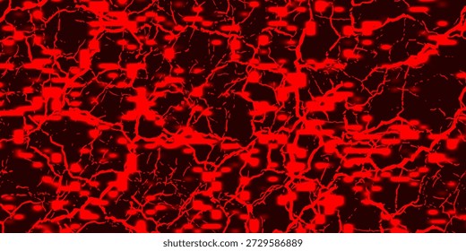 Fondo de textura agrietada rojo y negro llamativo, que se asemeja a lava fundida o tierra fracturada. Las grietas brillantes crean un efecto visual dramático e intenso. eps10
