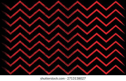 Llamativo patrón de chevron rojo con textura afligida contra un fondo negro sólido que crea energía visual