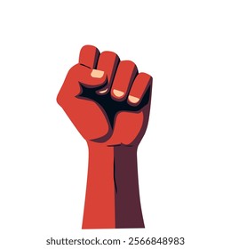 striking red fist illustration symbolizing revolution, power, and resistance. Perfect for campaigns, protests, and movements advocating for change