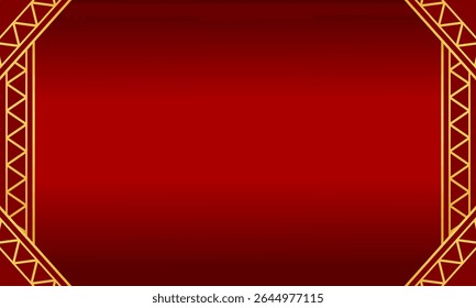 Striking red luxury background with diagonal golden triangle accents, ideal for high-end branding and modern decoration.