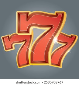 A striking red number 7 with a gold border vector illustration, ideal for use in casino, luxury, and decorative designs.High-quality perfect for websites, marketing materials, and promotional content.