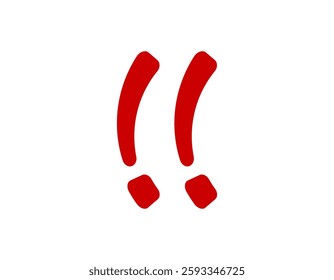 A striking red quotation marks symbol, perfect for highlighting important text or quotes.