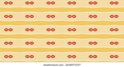 A striking seamless pattern with vibrant red floral motifs on a beige background. 