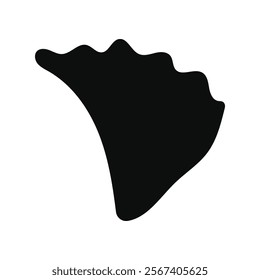 Striking seashell vector silhouette featuring bold curves and smooth lines