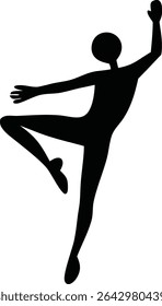A striking silhouette of a ballerina mid-leap, showcasing dynamic movement and elegance.