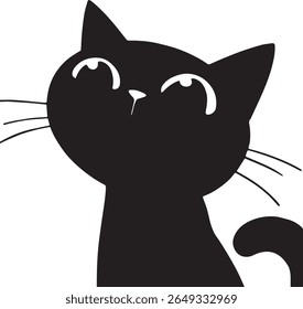 A striking silhouette of a black cat, capturing mystery and elegance in a minimalist style. Ideal for themes of Halloween, superstition, pets, or dark aesthetic design.
