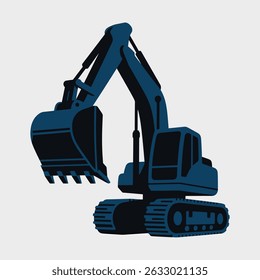 A striking silhouette of an excavator in motion, showcasing raw power and precision against a dramatic
