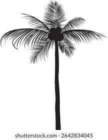 A striking silhouette of palm trees, rendered in a minimalist style. The design features a clean, graphic silhouette, perfect for various applications.