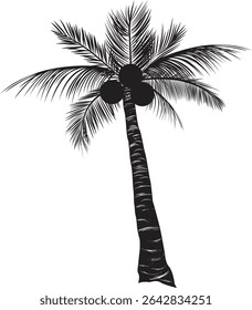 A striking silhouette of palm trees, rendered in a minimalist style. The design features clean lines and a strong graphic presence, perfect for various applications.