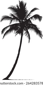 A striking silhouette of palm trees, rendered in a minimalist style. The design features clean lines and a bold, graphic aesthetic, perfect for various applications.