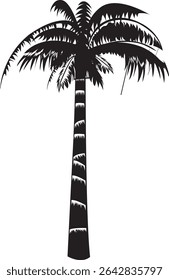 A striking silhouette of palm trees, rendered in a clean, minimalist style. The design features a strong graphic silhouette, perfect for various applications.