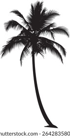 A striking silhouette of palm trees, rendered in a minimalist black and white style. The design features a clean, graphic silhouette aesthetic, perfect for various applications.