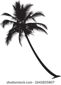 A striking silhouette of palm trees, rendered in a minimalist style. The design features a clean, graphic silhouette, perfect for various applications.