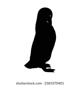 Striking Silhouette of a Penguin. Penguin silhouette, Penguin vector, Penguin icon.
