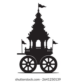 a striking silhouette of a Rath Yatra Chariot