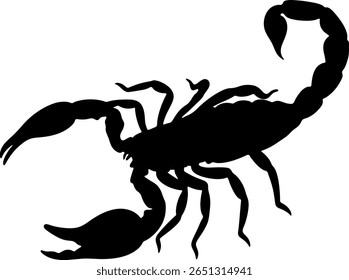 Uma silhueta impressionante de um escorpião, detalhada e sinistra.