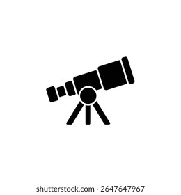 Silhueta impressionante mostrando um telescópio detalhado em um tripé, ideal para entusiastas da astronomia. O design icônico captura a essência da exploração e da descoberta científica.