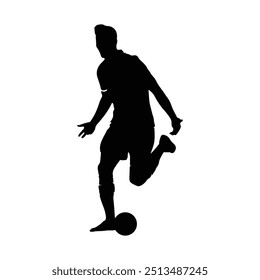 Striking Silhouette of Soccer Player Mid-Game