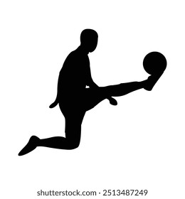 Striking Silhouette of Soccer Player Mid-Game