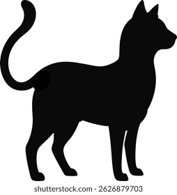 A striking, simple silhouette of a cat, perfect for graphic design projects.