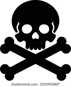 a striking skull and crossbones vector illustration and silhouettes  icon,   design High-resolution and easy to customize for various applications