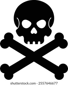 a striking skull and crossbones vector illustration and silhouettes  icon,   design High-resolution and easy to customize for various applications