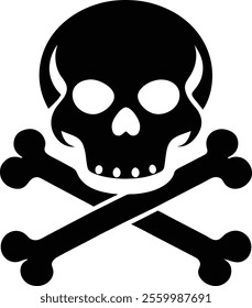 a striking skull and crossbones vector illustration and silhouettes  icon,   design High-resolution and easy to customize for various applications