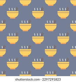 Striking square tile with an engaging food portrait. Seamless pattern with noodles on misty rose background. Design for an eco-friendly wrap for tacos.