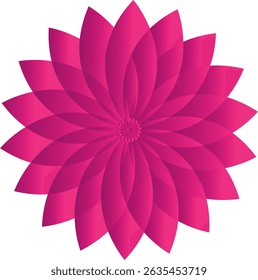 A striking, symmetrical, magenta flower design with layered petals.