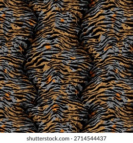 Striking tiger print digital abstract design with bold stripes, modern textures, seamless pattern, ideal for fabric printing, fashion apparel, home decor, and creative textile projects.