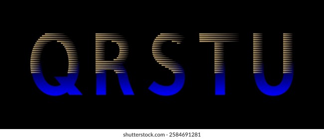 A striking uppercase alphabet with golden lines and a blue gradient. Perfect for high-end branding, digital art, or typography-focused compositions in luxury design projects.