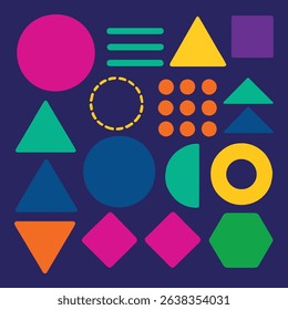 A striking vector collection of geometric elements, ideal for futuristic designs, branding, and tech-inspired graphics.