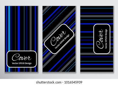 Striking vector cover band front page. Colorful strip on black background layout for business purpose. Contrast cover for front page of leaflet.