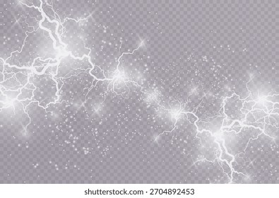 Vector llamativo de rayos eléctricos con efectos de luz brillante