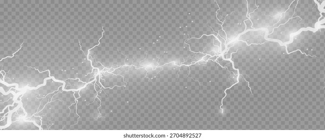 Vetor surpreendente de relâmpagos elétricos com efeitos de luz brilhante