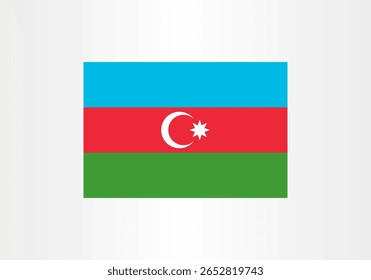 A striking vector illustration of the Azerbaijan national flag, featuring the iconic crescent moon and star. Perfect for representing the country's identity, culture, and national pride.