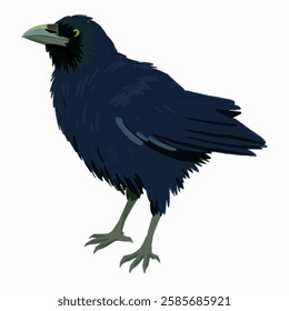 A striking vector illustration of a crow, perfect for gothic, mystical, and wildlife themed designs.