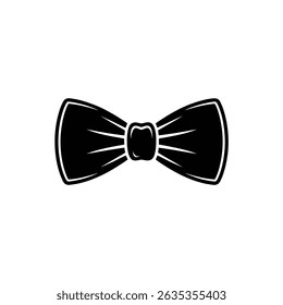 Striking vector illustration features a detailed black bow tie silhouette. The design stands out with its clean lines against a transparent backdrop.