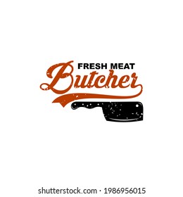 A striking vector logo design featuring a detailed meat cleaver or butcher knife, symbolizing precision and expertise in meat cutting. Ideal for butcher shops, meat markets, steakhouses, BBQ restauran