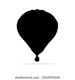 striking vector silhouette of a graceful hot air balloon soaring through the sky.